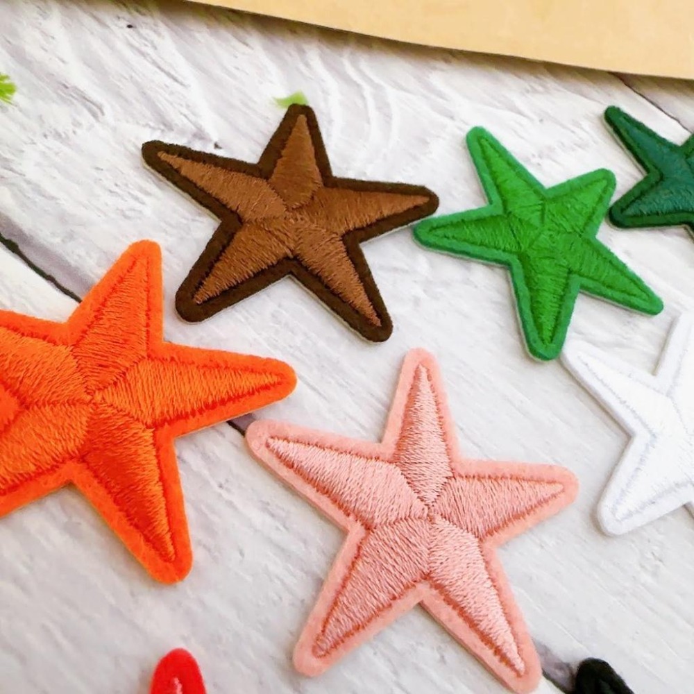 【皮卡布】H8 套組 星星布貼 徽章 布章 刺繡燙布貼 小星星 刺繡布貼 臂章 熨燙貼 熨燙布貼 Patch 魔鬼氈布章-細節圖5