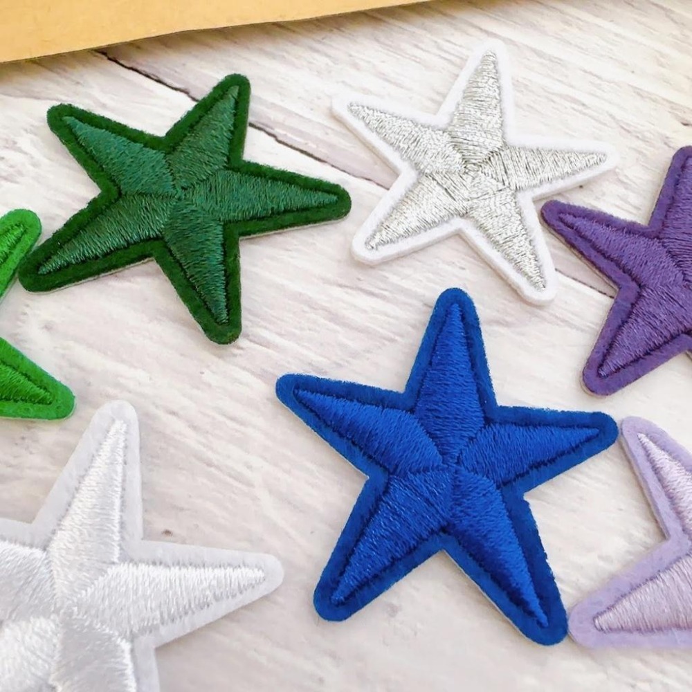 【皮卡布】H8 套組 星星布貼 徽章 布章 刺繡燙布貼 小星星 刺繡布貼 臂章 熨燙貼 熨燙布貼 Patch 魔鬼氈布章-細節圖6
