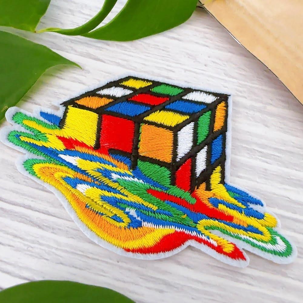【皮卡布】i14 魔術方塊 布貼 刺繡布章 臂章布章 刺繡燙布貼 徽章 刺繡貼布 熨燙貼 燙布貼 Patch 魔鬼氈布章-細節圖4