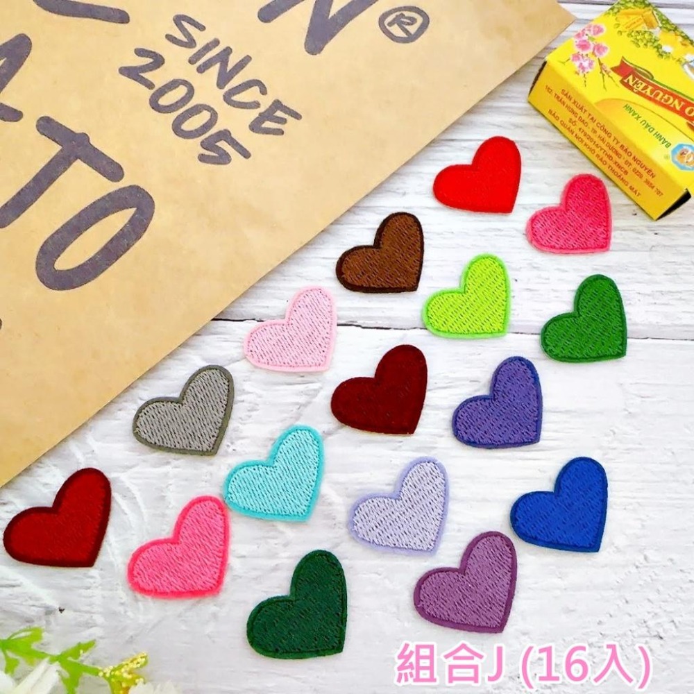 【皮卡布】H10 套組 愛心布貼 徽章 布章 刺繡燙布貼 心形布貼  刺繡布貼 熨燙貼 熨燙布貼 Patch 魔鬼氈布章-細節圖7