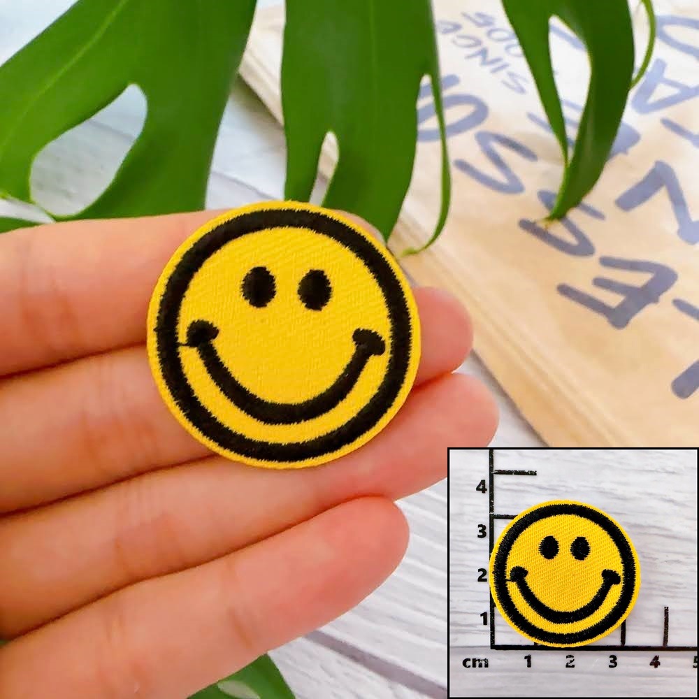 【皮卡布】微笑布貼 布章 臂章布貼 刺繡布章 徽章 刺繡貼布 熨燙貼 燙布貼 Patch  補丁貼 魔鬼氈布章 魔術氈-規格圖5