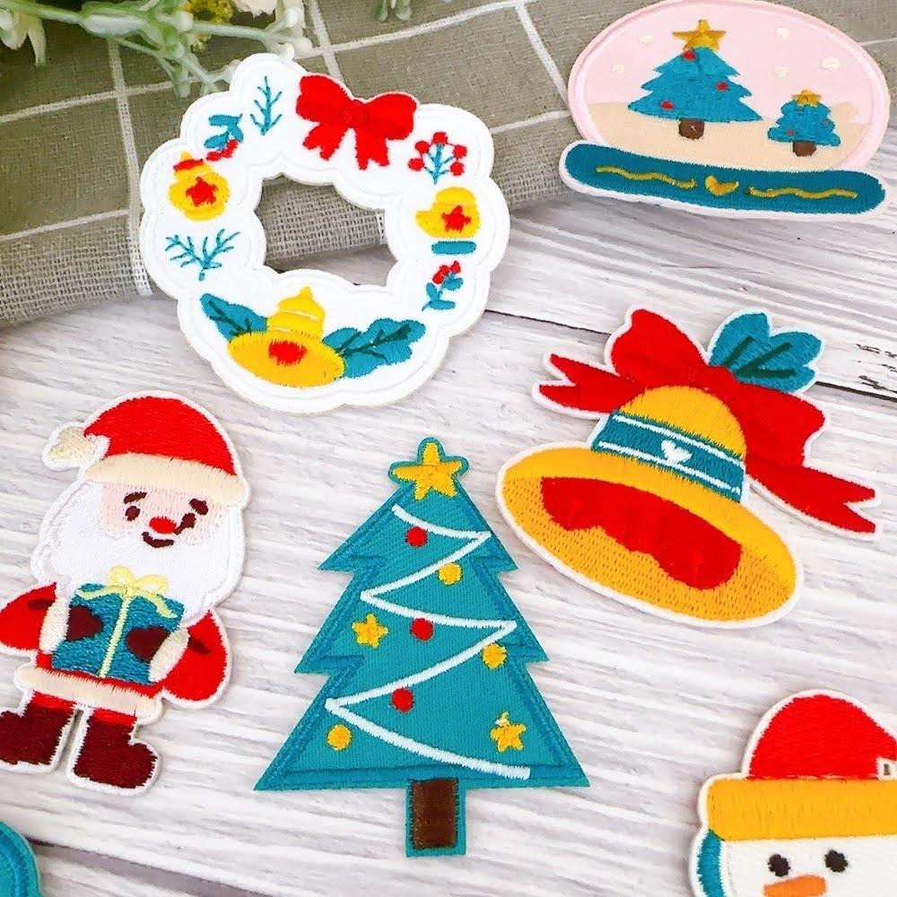【皮卡布】DO-2 聖誕樹 聖誕襪 聖誕老人 雪人 貼紙 布貼 臂章 布標 刺繡燙布貼 徽章 刺繡布貼 布貼紙 熨燙布貼-細節圖7