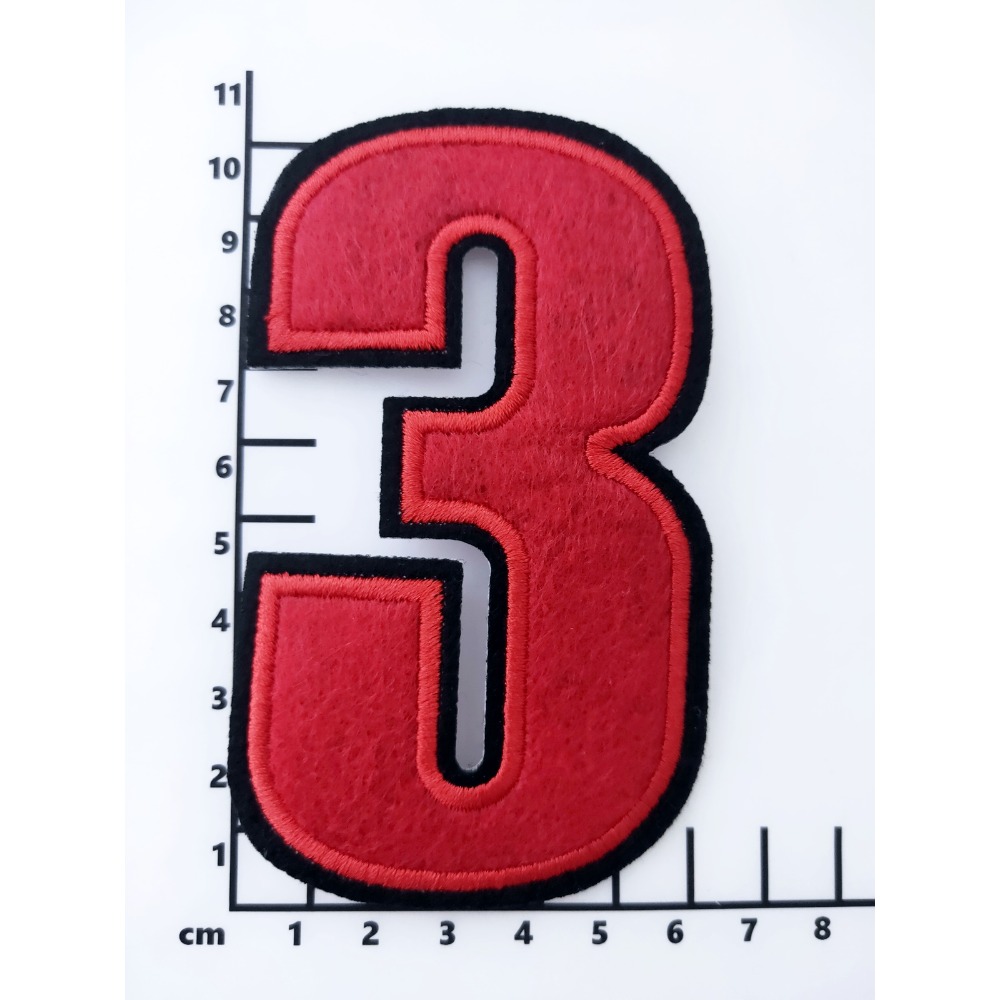 【皮卡布】E10紅色大數字布貼 布貼 臂章燙 刺繡燙布貼 徽章 刺繡布貼 補丁 補破洞 燙貼布 熨燙布貼 魔鬼氈布章-規格圖2