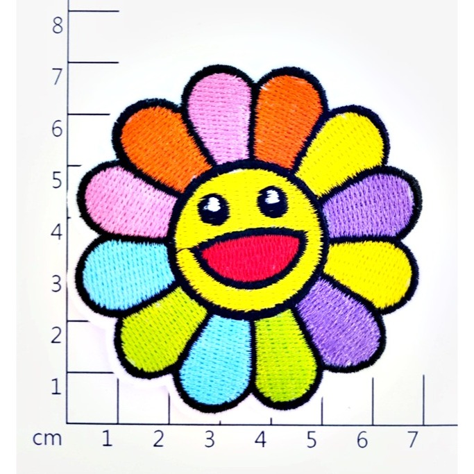 【皮卡布】T3太陽花 小花 蜜蜂 彩虹 布貼 刺繡燙布貼 徽章 刺繡布貼 補丁 補破洞 燙貼布 刺繡布貼紙/可愛瀏海貼-規格圖1