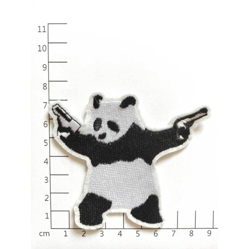 【皮卡布】熊貓 功夫熊貓 瀏海貼 魔術貼 布貼 臂章燙 刺繡燙布貼 徽章 刺繡布貼 補丁 魔鬼氈布章 燙貼布 熨燙布貼-細節圖2