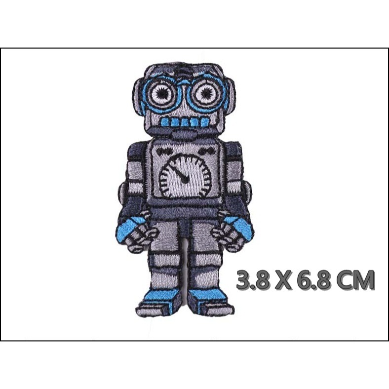 【皮卡布】A12 機器人 恐龍 布貼 臂章燙 刺繡燙布貼 徽章 刺繡布貼 補丁 補破洞 燙貼布 熨燙布貼 手工diy-細節圖2