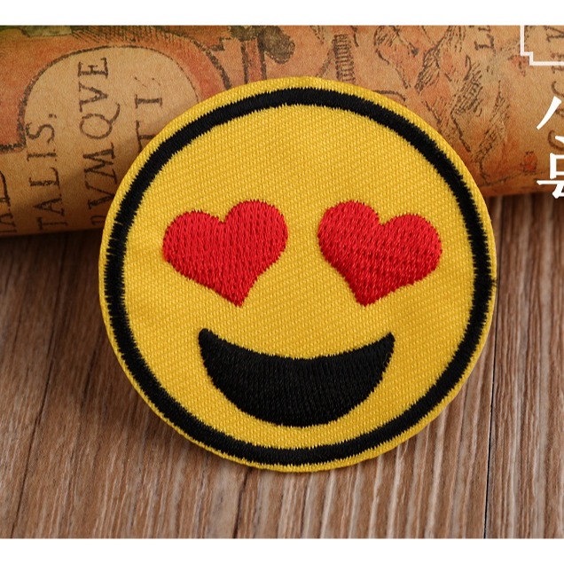 【皮卡布】 H3 微笑 smile 表情圖 布章 臂章燙 刺繡燙布貼 熨燙徽章 刺繡布貼  燙貼布 熨燙布貼 魔鬼氈布章-規格圖1