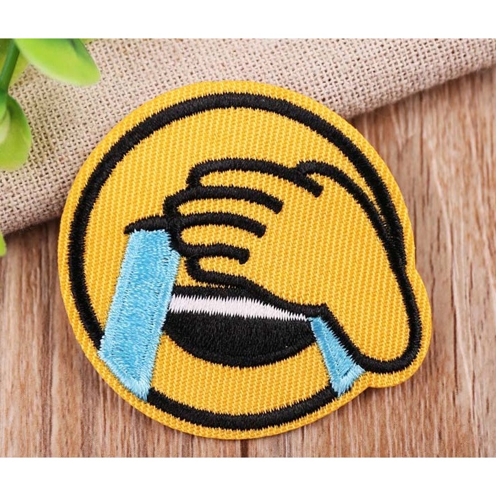 【皮卡布】 H3 微笑 smile 表情圖 布章 臂章燙 刺繡燙布貼 熨燙徽章 刺繡布貼  燙貼布 熨燙布貼 魔鬼氈布章-規格圖1