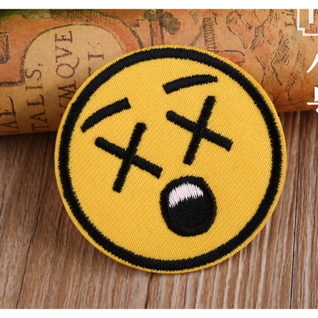 【皮卡布】 H3 微笑 smile 表情圖 布章 臂章燙 刺繡燙布貼 熨燙徽章 刺繡布貼  燙貼布 熨燙布貼 魔鬼氈布章-規格圖1