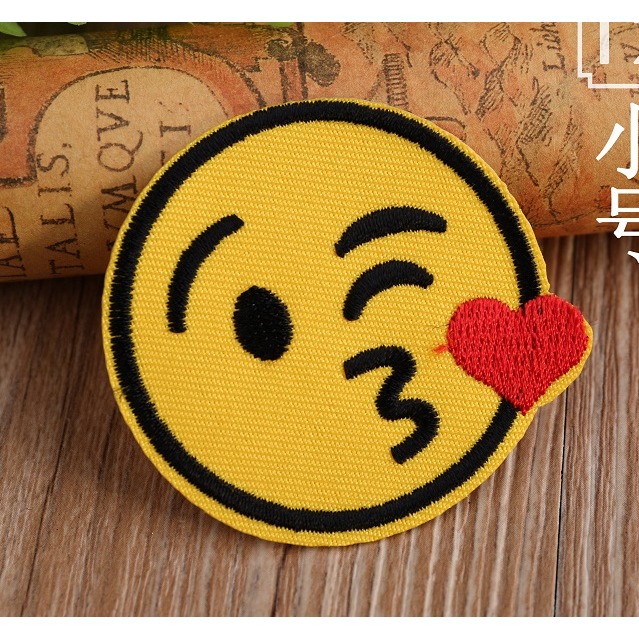 【皮卡布】 H3 微笑 smile 表情圖 布章 臂章燙 刺繡燙布貼 熨燙徽章 刺繡布貼  燙貼布 熨燙布貼 魔鬼氈布章-規格圖1
