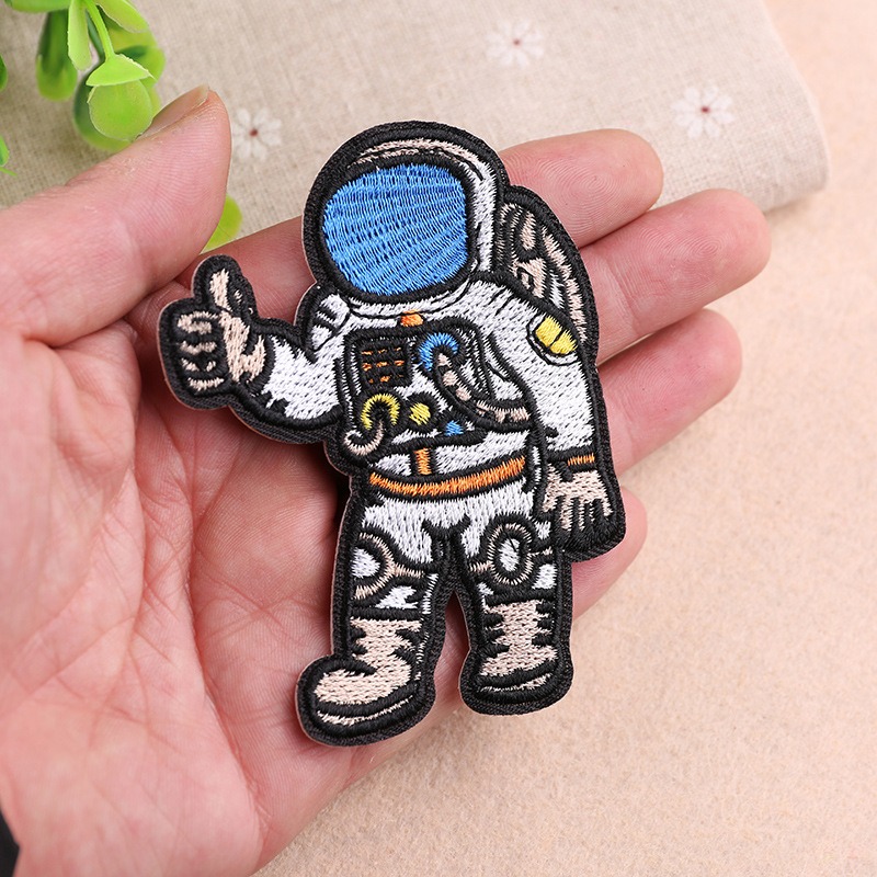 【皮卡布】 S4 手工 外星人 太空梭 太空人 布章 臂章燙 刺繡燙布貼 徽章 刺繡布貼 補丁 補破洞 燙貼布 熨燙布貼-細節圖2