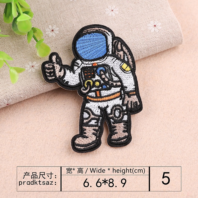 【皮卡布】 S4 手工 外星人 太空梭 太空人 布章 臂章燙 刺繡燙布貼 徽章 刺繡布貼 補丁 補破洞 燙貼布 熨燙布貼-規格圖2