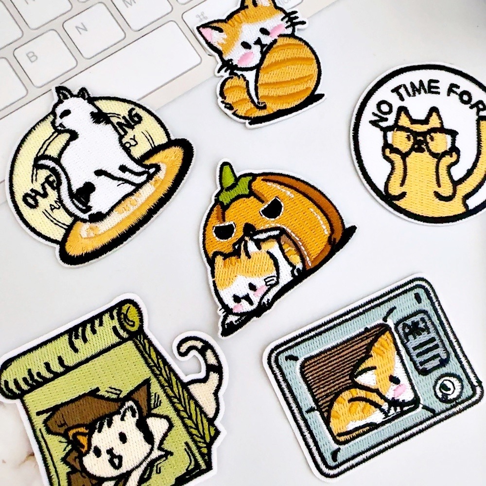 【皮卡布】H15｜貓咪｜小貓｜臂章｜徽章｜燙布貼｜布貼｜布章｜刺繡布貼｜魔鬼氈布章｜補丁｜刺繡貼｜布貼紙｜刺繡布章-細節圖9