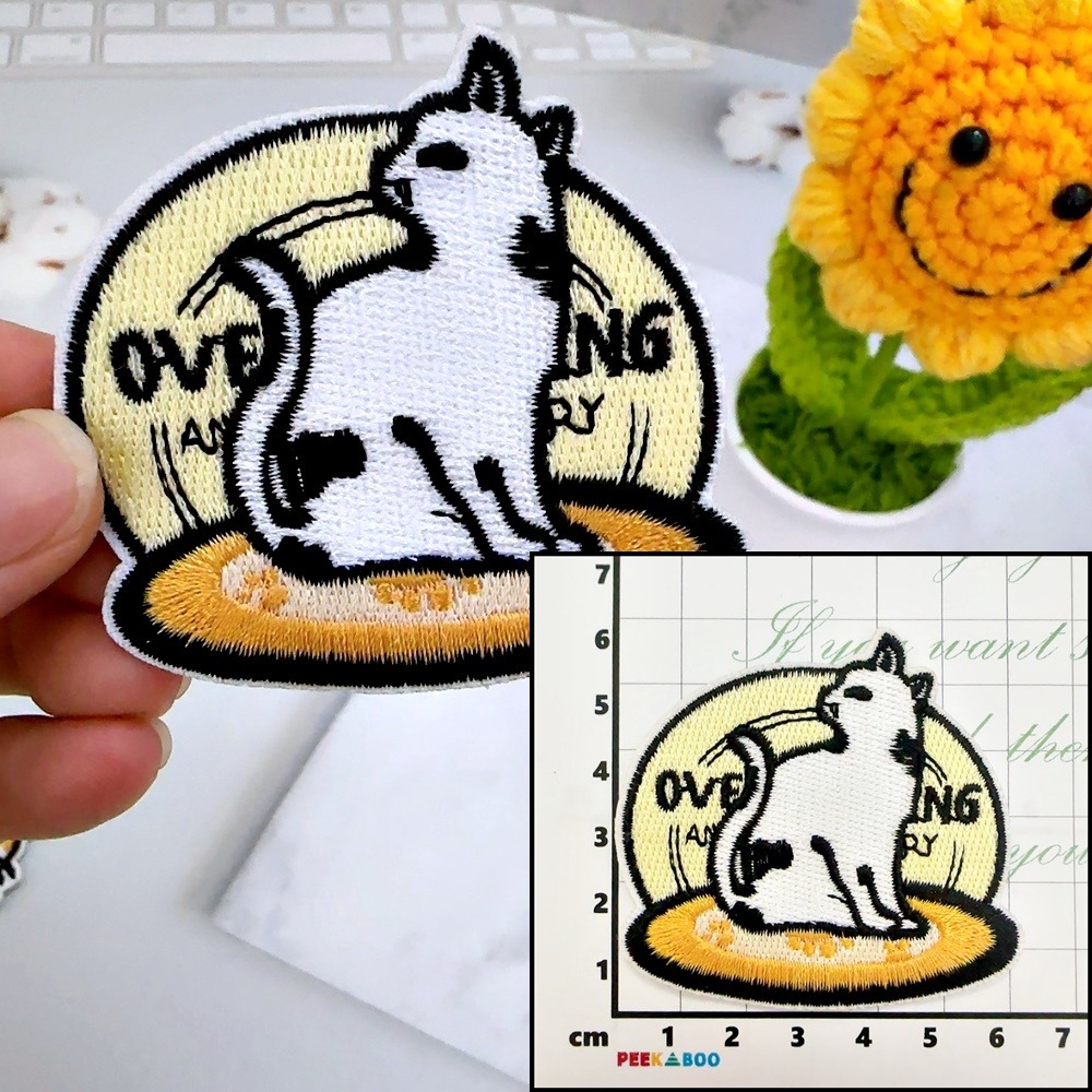 【皮卡布】H15｜貓咪｜小貓｜臂章｜徽章｜燙布貼｜布貼｜布章｜刺繡布貼｜魔鬼氈布章｜補丁｜刺繡貼｜布貼紙｜刺繡布章-規格圖9