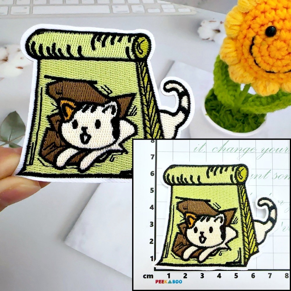 【皮卡布】H15｜貓咪｜小貓｜臂章｜徽章｜燙布貼｜布貼｜布章｜刺繡布貼｜魔鬼氈布章｜補丁｜刺繡貼｜布貼紙｜刺繡布章-規格圖9