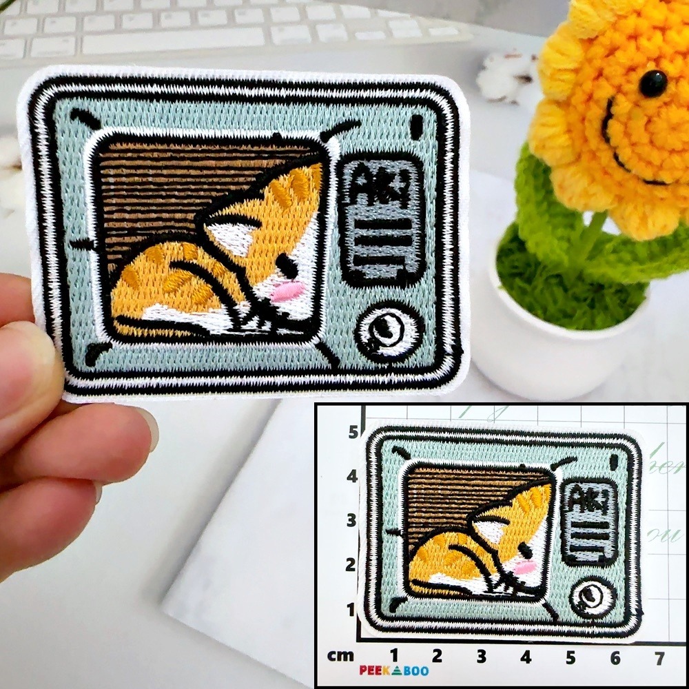 【皮卡布】H15｜貓咪｜小貓｜臂章｜徽章｜燙布貼｜布貼｜布章｜刺繡布貼｜魔鬼氈布章｜補丁｜刺繡貼｜布貼紙｜刺繡布章-規格圖9