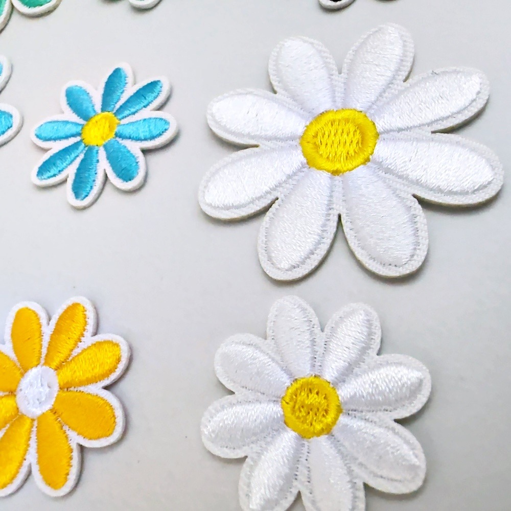 【皮卡布】H14｜花朵｜小花｜臂章｜徽章｜燙布貼｜布貼｜布章｜刺繡布貼｜魔鬼氈布章｜補丁｜刺繡貼｜布貼紙｜刺繡布章-細節圖2