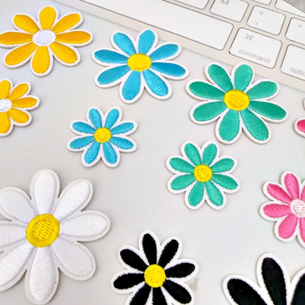 【皮卡布】H14｜花朵｜小花｜臂章｜徽章｜燙布貼｜布貼｜布章｜刺繡布貼｜魔鬼氈布章｜補丁｜刺繡貼｜布貼紙｜刺繡布章-細節圖4