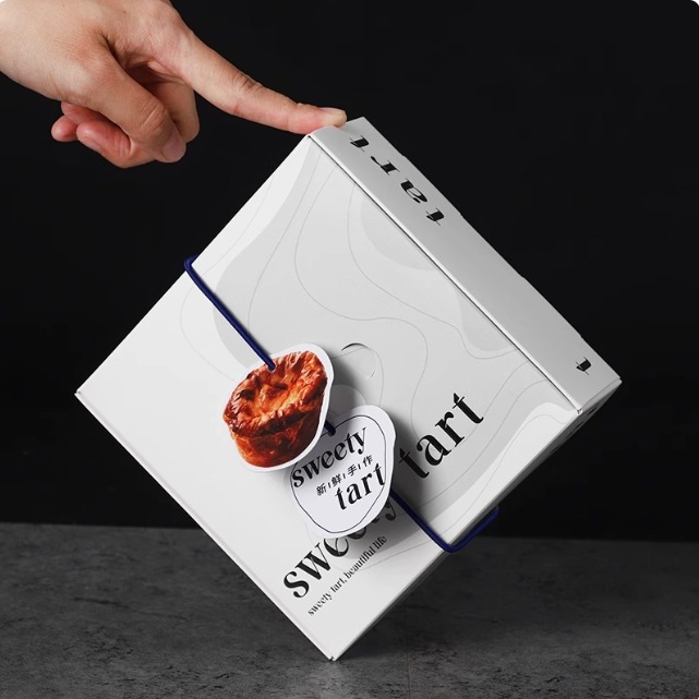 Amy烘焙網:5套入~附繩附吊卡4格蛋塔包裝盒/4格泡芙盒/檸檬塔可麗露杯子蛋糕包裝盒/大福包裝盒/手工餅乾包裝盒-細節圖2