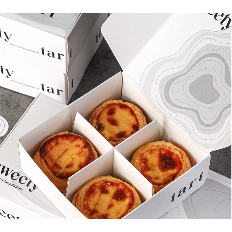Amy烘焙網:5套入~附繩附吊卡4格蛋塔包裝盒/4格泡芙盒/檸檬塔可麗露杯子蛋糕包裝盒/大福包裝盒/手工餅乾包裝盒-細節圖10