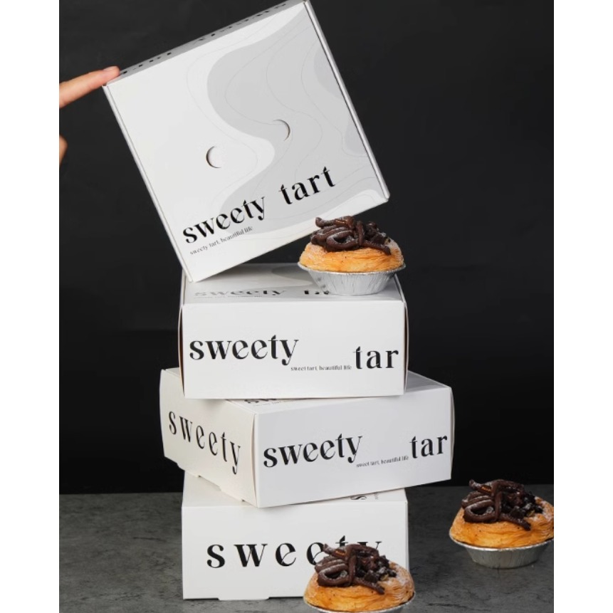 Amy烘焙網:5套入~附繩附吊卡4格蛋塔包裝盒/4格泡芙盒/檸檬塔可麗露杯子蛋糕包裝盒/大福包裝盒/手工餅乾包裝盒-細節圖11