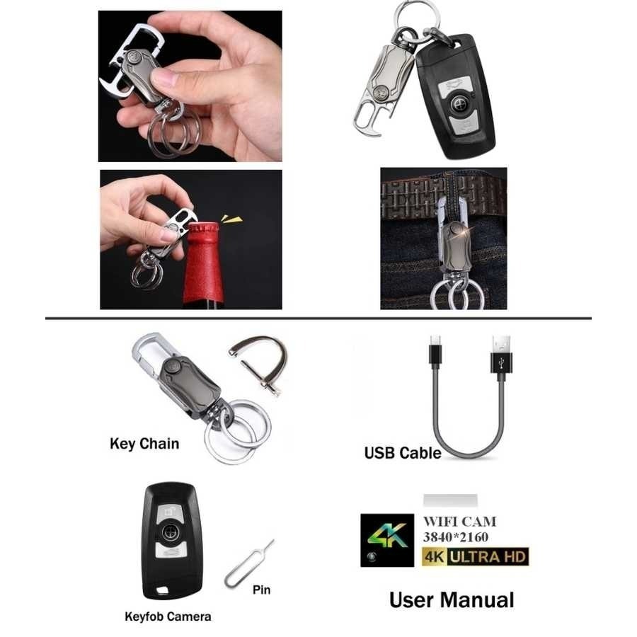 R9 真4K畫質 汽車遙控器造型 4倍無段變焦 SONY鏡頭 超高畫質  密錄 針孔 偽裝攝影機(寶力數位華夏店)-細節圖4