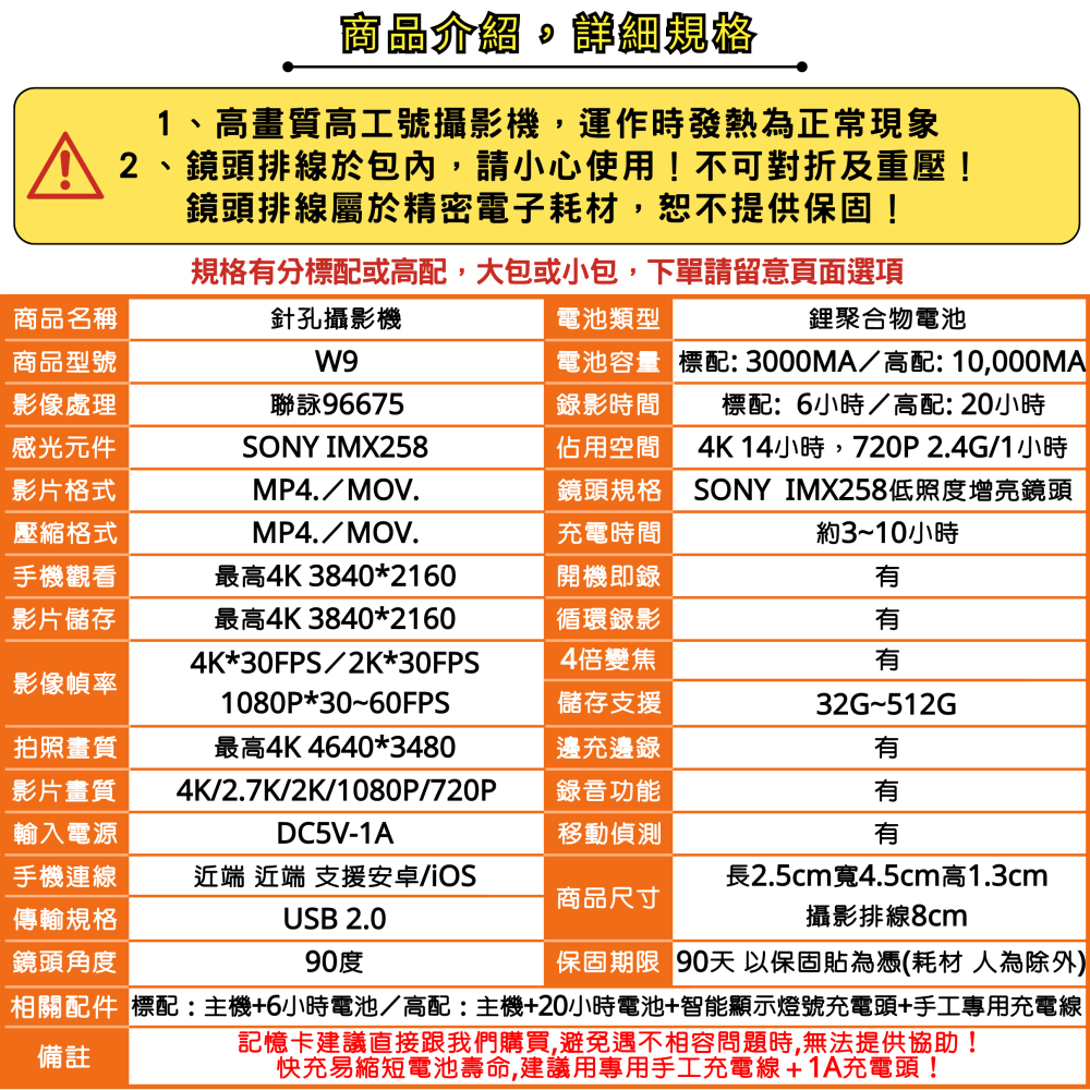 W9變焦版 X9V39M 聯詠 matecam IMX258 IMX317 針孔攝影 微型攝影機 密錄器 寶力數位華夏店-細節圖2