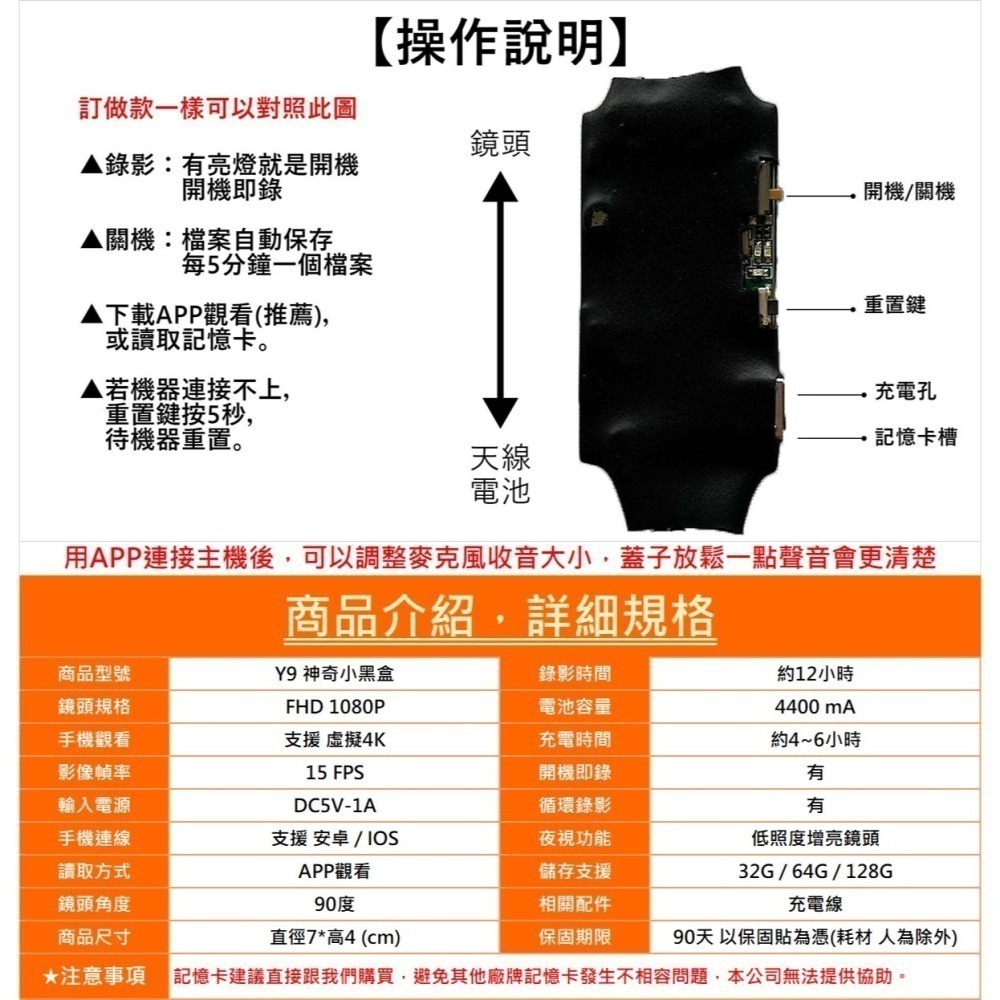 Y9 神奇小盒 髮蠟面霜 FHD版/SONY鏡頭版 可遠端 自動夜視 入侵通知 密錄器 針孔錄影機【寶力數位建國總店】-細節圖4