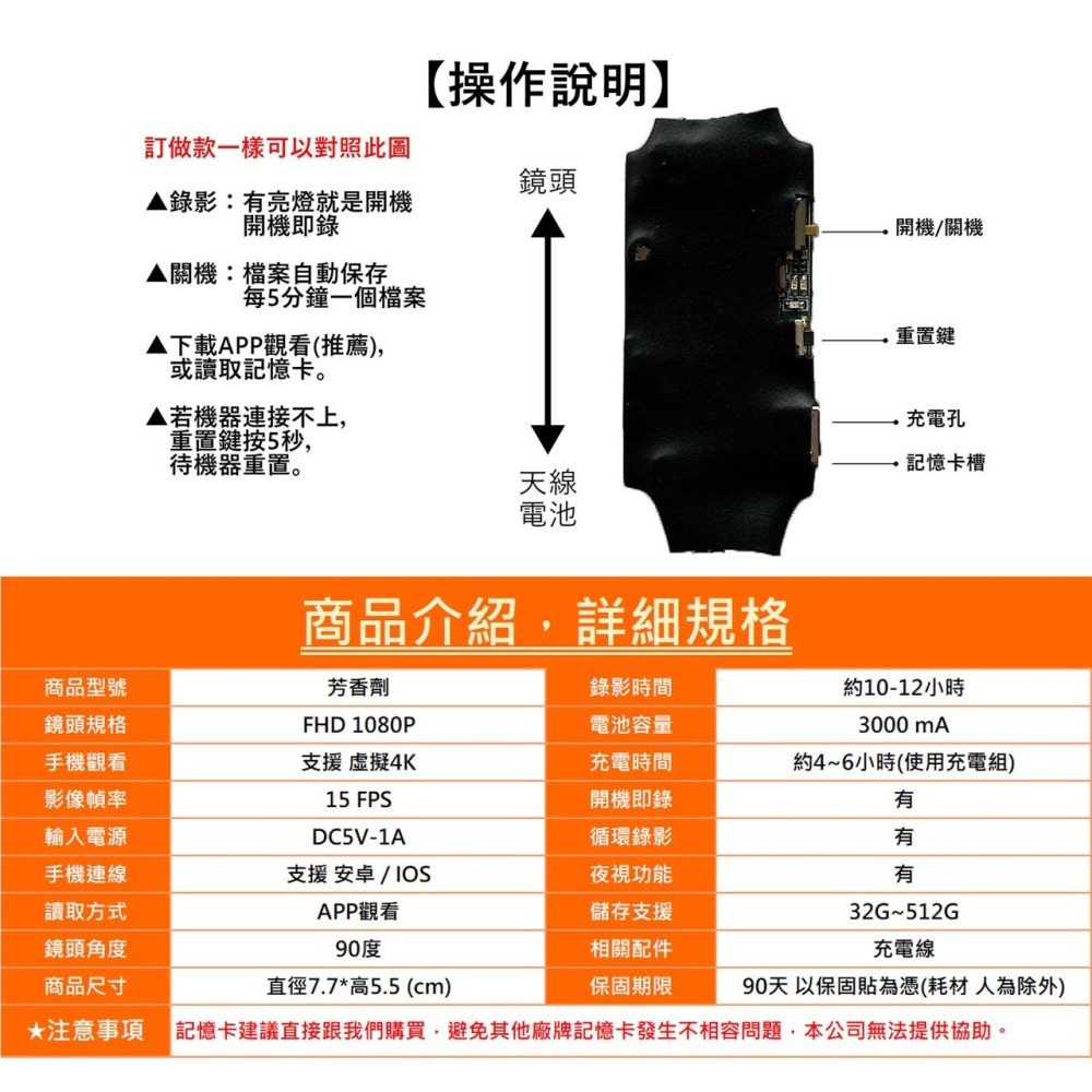 Y11 芳香劑攝影機 FHD 遠端觀看 中文APP 入侵通知 自動夜視 WIFI針孔攝影機 密錄器【寶力數位建國總店】-細節圖6