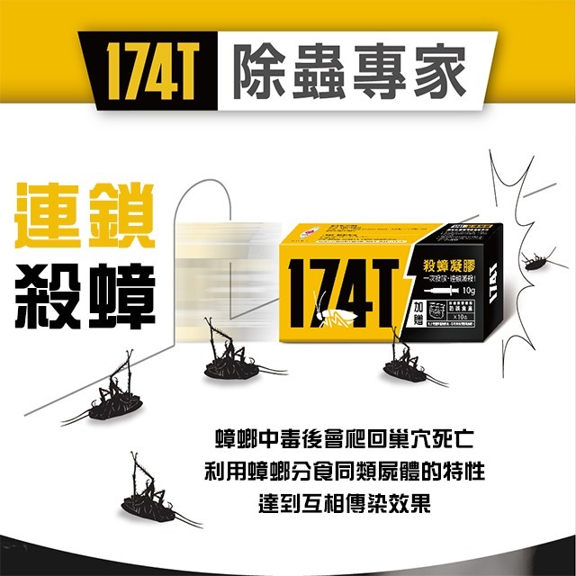 【假日正常出貨 開立發票】 174T蟑螂藥 20克 174T螞蟻藥 30克 每組含20個專用餌劑盒 174T 殺蟑 除蟻-細節圖5