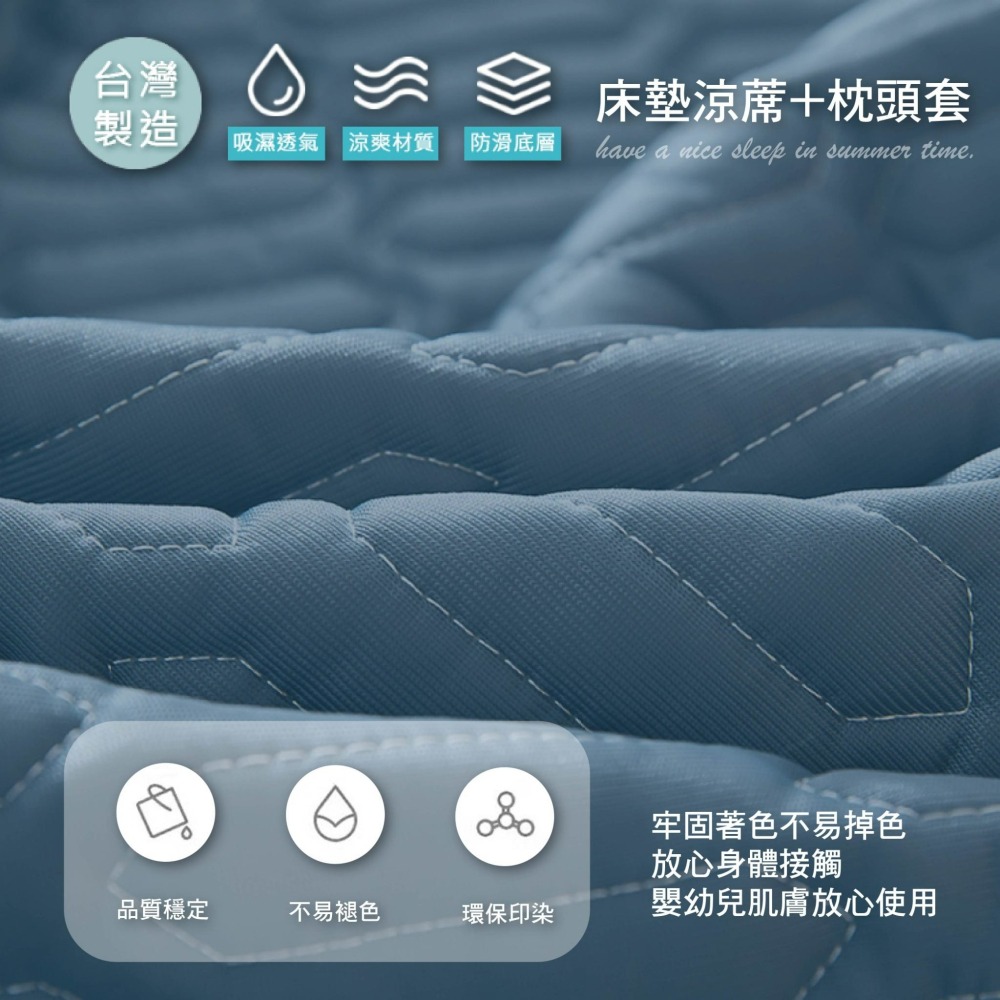 獨家台灣尺寸訂製款 🛑 抗暑神器 冰絲乳膠涼蓆床包3件套-細節圖2