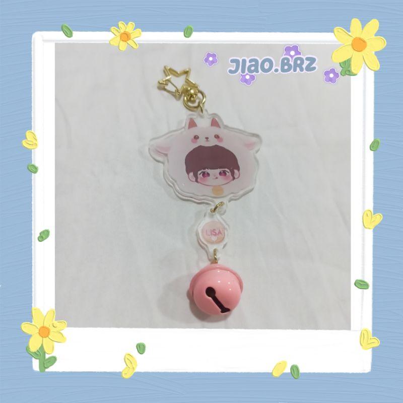 【覺JIAO】BlackPink 週邊 吊飾Lisa Jisoo Jennie Rose鈴鐺鑰匙圈 客製化 印刷 粉墨-細節圖2