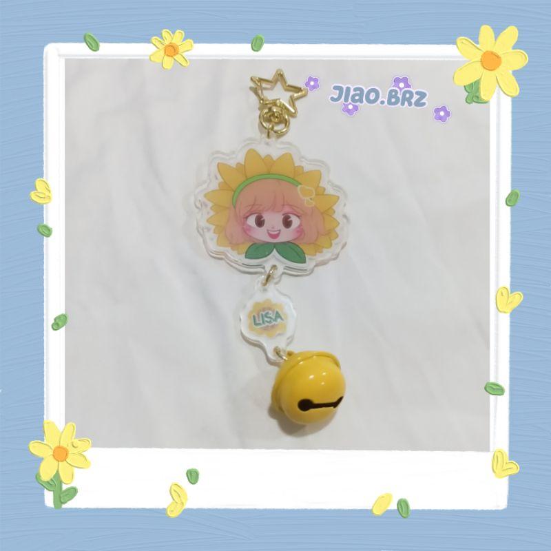 【覺JIAO】BlackPink 週邊 吊飾Lisa Jisoo Jennie Rose鈴鐺鑰匙圈 客製化 印刷 粉墨-細節圖3