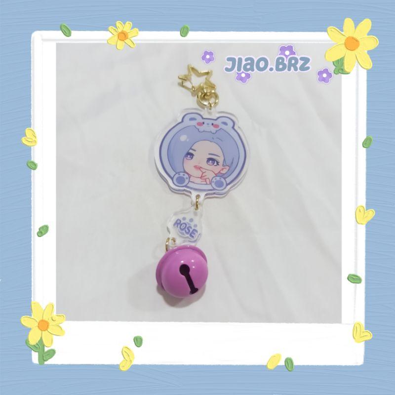 【覺JIAO】BlackPink 週邊 吊飾Lisa Jisoo Jennie Rose鈴鐺鑰匙圈 客製化 印刷 粉墨-細節圖4