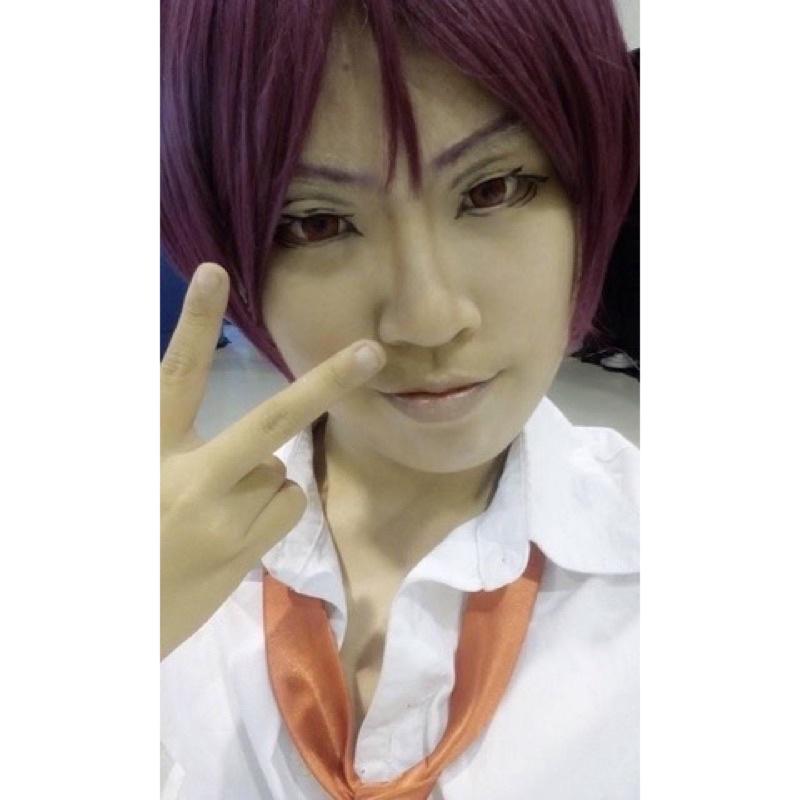 【覺JIAO】COSPLAY ☛配件（假髮）- 短髮 假毛 橘髮 金髮 淺紫 深紫 酒紅 藍 美咲 凜 月山 董香 伏見-細節圖6