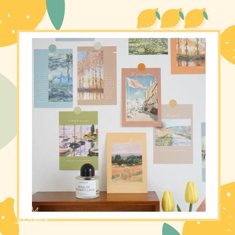 【覺JIAO】ins風 文藝 油畫 卡片 湊免運 相片 裝飾 牆面裝飾 卡片牆 貼宿舍 房間佈置 寢室臥室 牆壁貼畫-細節圖2