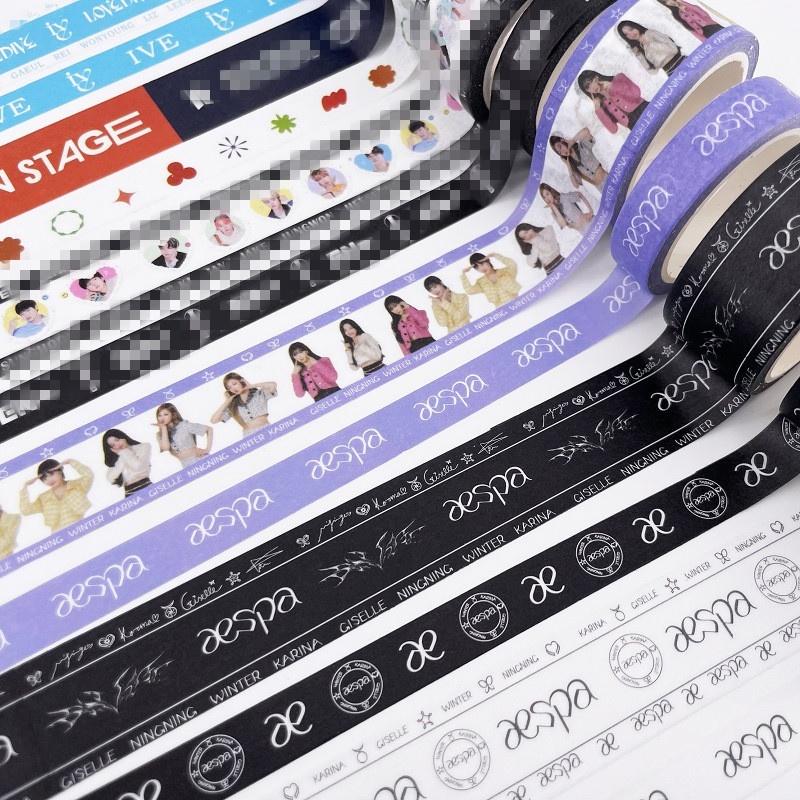【覺JIAO】aespa 防彈少年團 IVE 膠帶 紙膠帶 和紙膠帶 手賬貼紙 不干膠貼紙 周邊 紙膠帶組 BTS-細節圖2