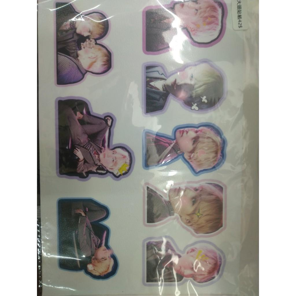 【覺JIAO】周邊☛防彈少年團 BTS 金泰亨 V 手帳貼紙 行李箱 防水貼紙 未剪需自行剪裁 BIG 8張組合-細節圖2