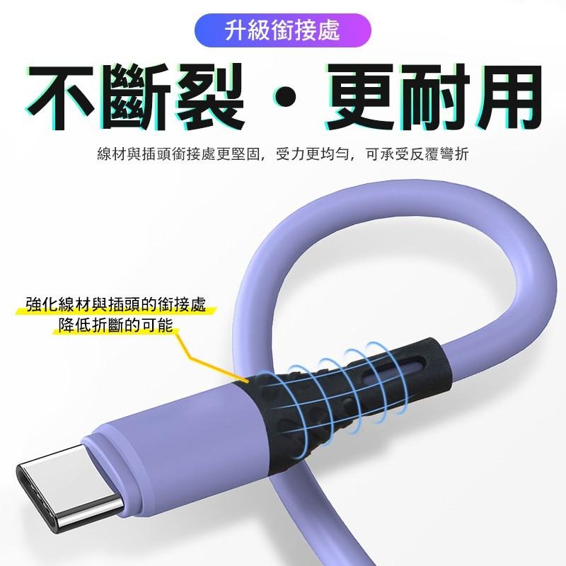 【挑戰最低價】5A液態矽膠充電線 傳輸線 快充線 安卓/蘋果/Type-C 充電線 【C1-00169】-細節圖6