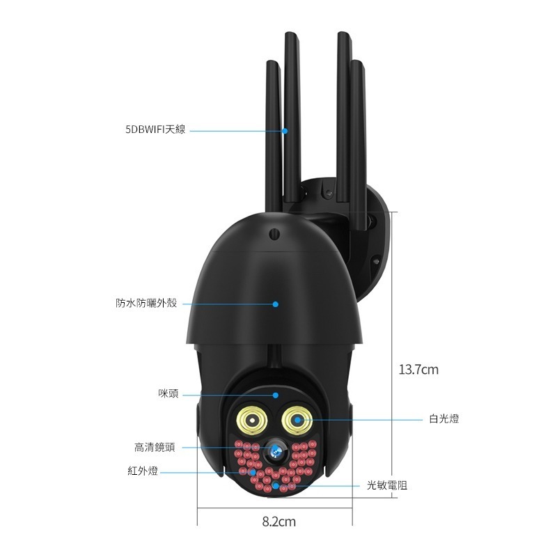 【限購2台】Q39監視器 WIFI監視器 360°無死角旋轉 全彩液視 移動報警 監控攝像頭【C1-00274】-細節圖11