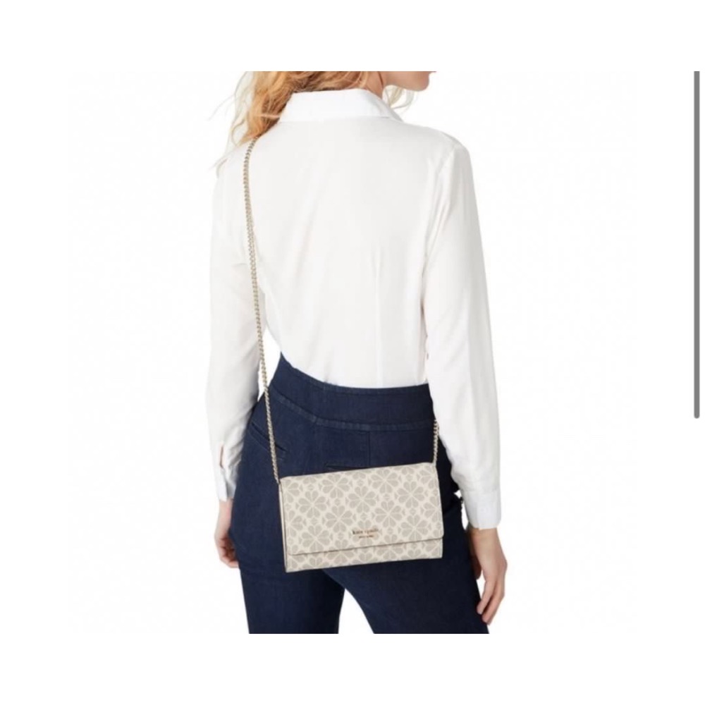 二手Kate spade NEW YORK WOC 防刮老花金鏈側背包 手拿包-細節圖3