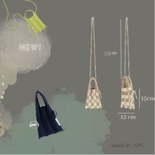 Joseph and Stacey針織棋盤格手機百褶包-迷你-卡其駝-細節圖3