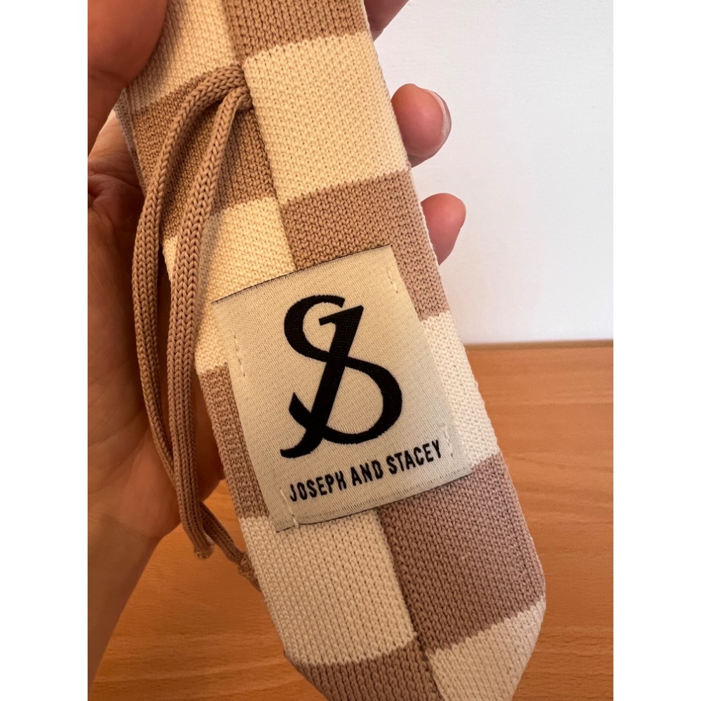 Joseph and Stacey針織棋盤格手機百褶包-迷你-卡其駝-細節圖7
