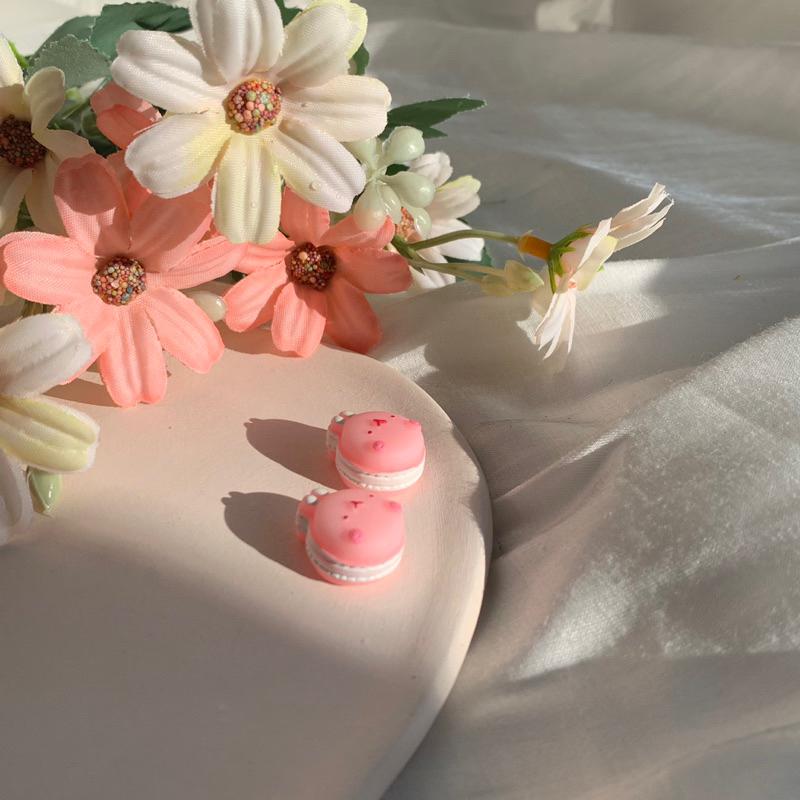 𝗦𝗽𝗿𝗶𝗻𝗚𝘂𝗮｜現貨｜小兔馬卡龍耳環 可愛日系動物迷你精緻少女心趣味耳飾無耳洞耳夾-細節圖5