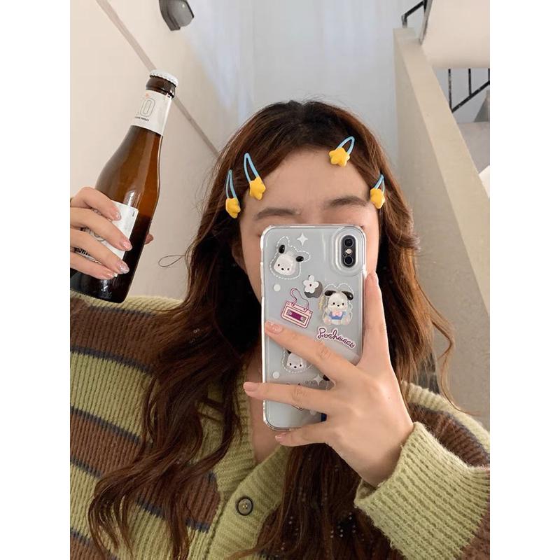 𝗦𝗽𝗿𝗶𝗻𝗚𝘂𝗮｜現貨｜胖嘟嘟星星髮夾 多巴胺甜酷少女糖果色清新可愛日系邊夾-細節圖4