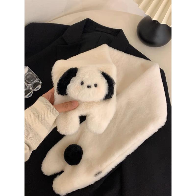 𝗦𝗽𝗿𝗶𝗻𝗚𝘂𝗮｜現貨｜毛絨狗勾圍巾 秋冬日系可愛少女心百搭毛茸茸保暖ins-細節圖3