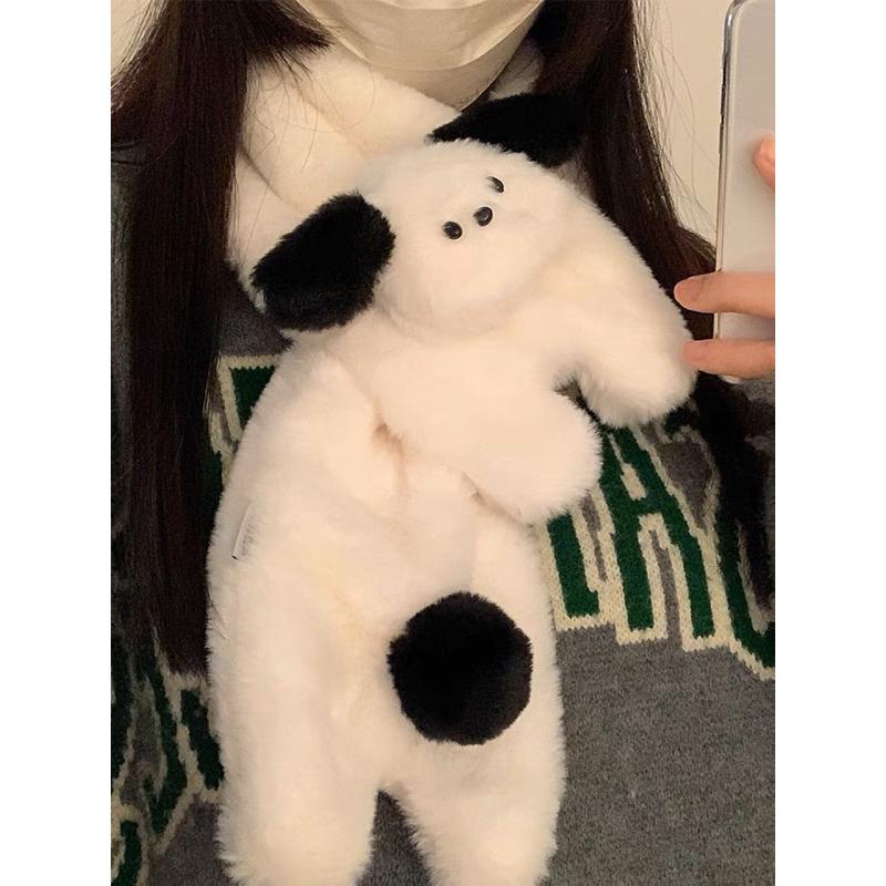 𝗦𝗽𝗿𝗶𝗻𝗚𝘂𝗮｜現貨｜毛絨狗勾圍巾 秋冬日系可愛少女心百搭毛茸茸保暖ins-細節圖4