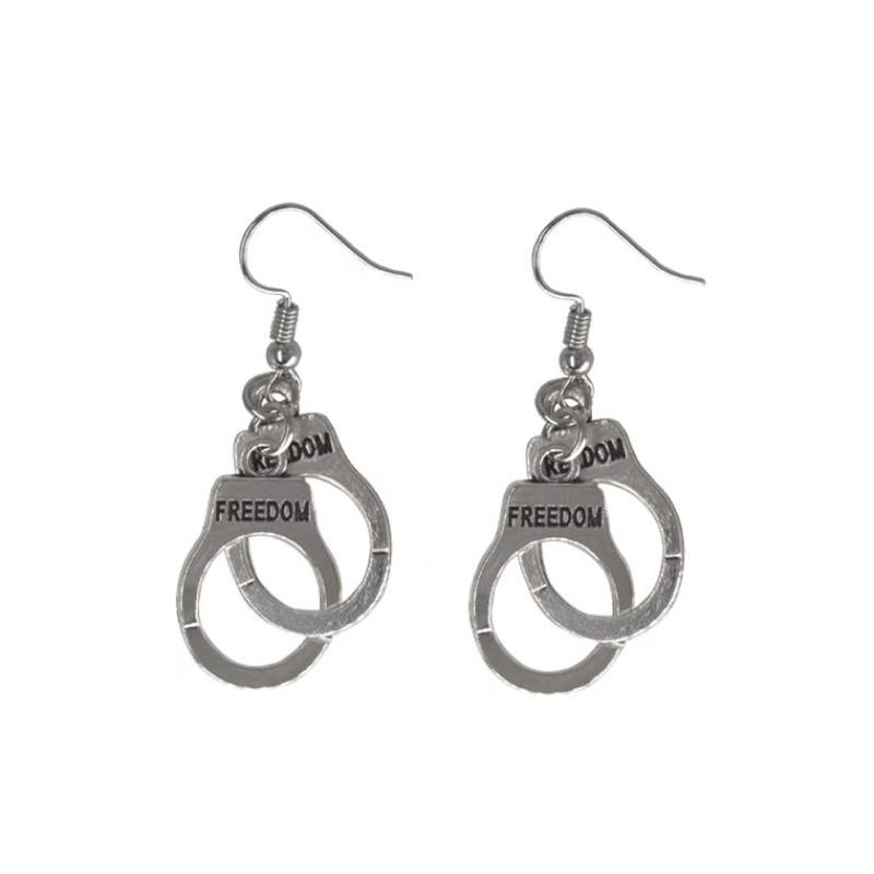 𝗦𝗽𝗿𝗶𝗻𝗚𝘂𝗮｜現貨｜迷你手銬耳環 復古歐美創意街拍袖珍搞怪-細節圖2