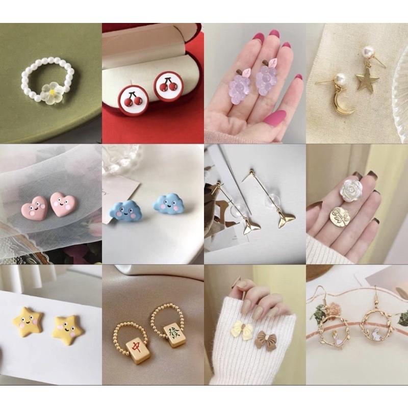 𝗦𝗽𝗿𝗶𝗻𝗚𝘂𝗮｜現貨｜ $99超值清倉飾品福袋 日系軟妹可愛袖珍手作飾品項鍊耳環耳夾手環戒指髮夾無耳洞-細節圖7