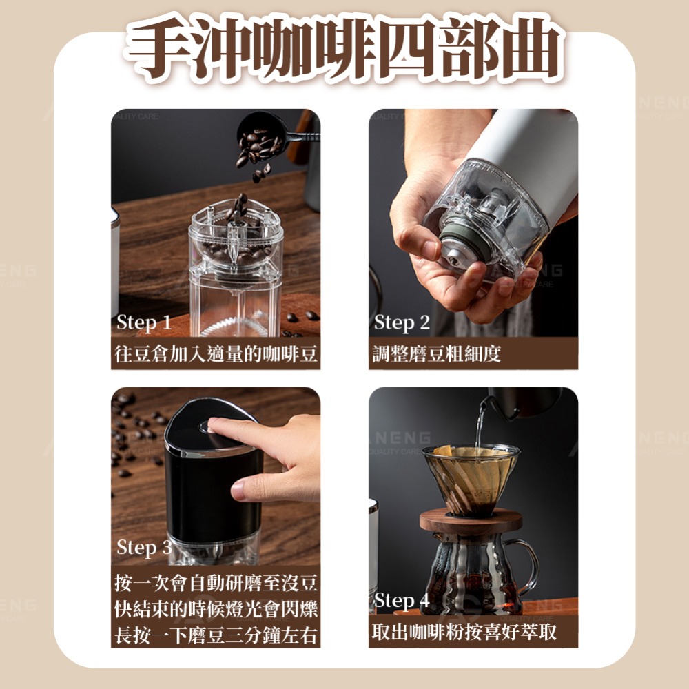 昇旺數位3C｜USB充電磨豆機 電動磨豆機 磨豆機 無線磨豆機 研磨機 咖啡研磨機 電動磨豆 攜帶式磨豆機-細節圖9